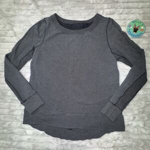 lululemon‎ Medium 40" Sweatshirt Inverted-Pleat Back Scoop Hem Thumbholes Gray